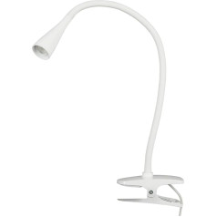 Lindby Baris LED Clamp Light (Modern) in White Metal for Study and Office (1 Bulb) - Table Lamp, Table Lamp, Reading Lamp, Bedside Lamp, Study Room Light