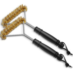 Piuluvor® Grill Brush Triangular Grill Brush 30.5 cm Grill Brush Brass Grill Cleaning Brush for Grill Grate, Gas Grill, Charcoal Grill, Cast Iron Grill