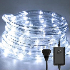 Ikodm 30 m LED Rope Light, 720 LEDs Rope Light, 8 Modes, Outdoor Fairy Lights, LED Tube with Timer for Indoor Outdoor Garden Party Christmas Decoration - Cool White