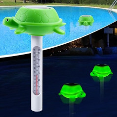 KingSom Pool Thermometer Floating Pool Thermometer Water Temperature Thermometer with Turtle Light, Solar Floating Thermometer for Pool Easy to Read at Night Whirlpool Thermometer for Pond