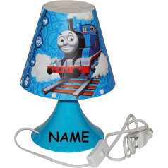 alles-meine.de GmbH Thomas the Engine Bedside Lamp with Name 29 cm High Table Lamp for Children's Room Boys Railway Locomotive Train Table Lamp Floor Lamp