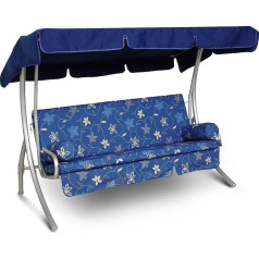 Angerer 1920s Trendy Hollywood Swing, 3-Seater, Corfu Terracotta, Corfu blue