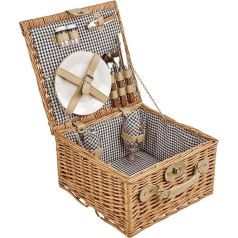 BUTLERS A Day in the Park Picnic Basket for 2 People Large Rectangular Picnic Suitcase Set with Crockery and Cutlery