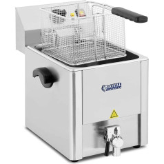 Royal Catering RCEF 13E-EGO Stainless Steel Deep Fryer Electric Fryer Gastro 13 L 3250 W EGO Thermostat Cold Zone Function Drain Tap