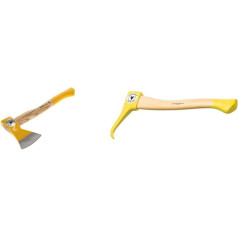Ochsenkopf Forestry Hatchet Polished Cutting Edge Heavy Duty Ash Wood 38 cm 1.1 kg & Handsappie Ash Handle 380 mm 775 g for Wood Forestry Tool OX 173 E-0500