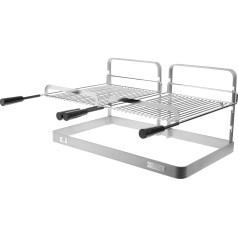 I LOVE BBQ - Grill and Smoker Cooking Supports - Double Grille for Grill/Fireplace, Double Grill Holder for Grill or Fireplace - Steel - 76 x 71 x 40 cm, 003940