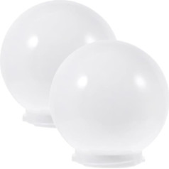 SOLUSTRE Pack of 2 Acrylic Ball Lampshade, Hanging Lampshade, Replacement Lampshade, Hanging Lampshade, Outdoor Wall Lampshade, White