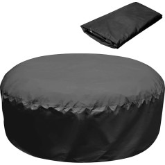Round Thermal Hot Tub Cover 190 x 70 cm 4 Person 420D Full Coverage UV Resistant Waterproof Portable for Outdoor Hot Tubs