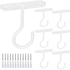 Eyrosa Ceiling Hooks for Hanging Plants 6 Pack White Ceiling Plant Hangers Indoor Metal Ceiling Hooks for Hanging Lights, Bird Feeder, Lantern, Wind Chime