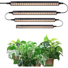 Barrina T5 Grow Lamp, Yellow, 29 cm, Full Spectrum Sunlight, Chainable, Magnetic LED Grow Light Bar with Switch, Plug and Play, Black Cover, 4 Pack