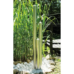 Köhko Fountain 22007N Brushed Stainless Steel with LED Lighting and Three Columns with Different Heights 116 cm