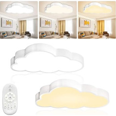 YUENFONG 48 W LED Ceiling Light Clouds Ceiling Light with Remote Control, Dimmable Cloud Lamp Creativity Modern Design, Modern for Children's Room, Study, Kitchen, Bedroom