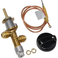 Propane for LPG Gas Safety Control Valve Fire Flame Regulator with Thermal Coupler, Slim Design for LPG Gas Safety Control Valve, Perfect for Heaters and Grills