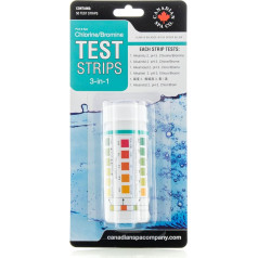CANADIAN SPA CO. 3 in 1 Pool Test Strips for Hot Tub, 50 Pieces, Water Test Strips for Chlorine, pH and Alkalinity