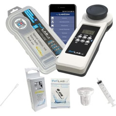 MediMuc Special Edition: 15 in 1 PoolLab 1.0 Photometer - Electronic Water Tester - Photometer with 70 Test Tablets (1.0 I Extra Refill Pack)