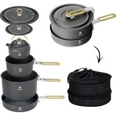 Alocs Non-Stick Cooking Set, Camping Equipment, Lightweight Camping Cookware Set, Outdoor Kitchen, A Must Have for Picnic, Hiking and Fishing