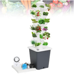 Hydroponic Growing Tower System with 30 Pods, Aeroponics Grow Kit for Herbs, Fruits, Vegetables - Aquaponics Planting System with Timer and Pump