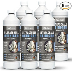 bio-chem Ultraschallreiniger Konzentrat Werkstatt 6L - Effektive Flüssigkeit für die Reinigung von Vergaser & Bauteilen im Ultraschallgerät oder Ultraschallbad - Für Aluminium & Metall geeignet