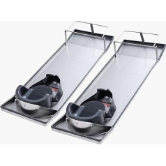 VEVOR Concrete Kneelboards Stainless Steel 747x255mm Concrete Gliders Kneelboards for Concrete Concrete Kneepads Moving Gliders with Knee Pads and Board Straps for Cement and Concrete Finishing