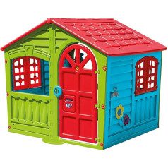 Sport1 House of Fun Garden Shed for Children - Children's Play House for Garden/Indoor - Plastic Children's House - Easy Assembly - Door and Window for Opening - Dimensions 130 x 111 x 115 cm