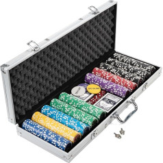 Nexos Trading Nexos Poker Case Poker Set 500 300 Laser Poker Chips Poker Complete Set 12 g Chips Deluxe Size Selectable