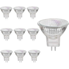 Witsun MR11 Halogen Bulbs, Pack of 10, MR11/GU4 Halogen Reflector, 12V, 20W, 300LM, 2800K Warm White, GU4 Base, Bulb Size 35mm*35mm