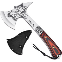 TIVOLI Splitting Axe Sharp Axe, Survival Outdoor for Wood, Camping Hatchet Full Tang Leisure Hatchet Hand Hatchet Camping Axe for Hunting, Trekking, Garden