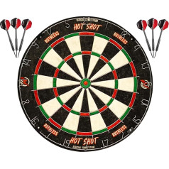 Ruthless Hot Shot Dartboard Endurance Round Wire Sisal Dartboard Set Including 2 Sets Steel Darts