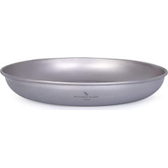 Boundless Voyage Ultralight Camping Titanium Pan Dish Plate with Carry Bag Outdoor Titanium Tableware and Utensils Measuring Kit