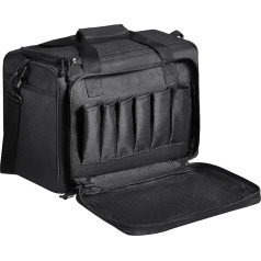 VEVOR Gun Bag Soft Gun Case for 3 Pistols, Multi Gun Bag with 3 Removable Plates and 6 Magazines, Firearm Case, Gun Case with Single Shoulder Strap, Outdoor Activity, black, Modern