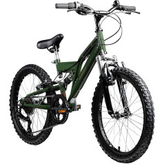Galano FS180 Children's Bicycle from 6 Years Mountain Bike Fully from 120 cm for Girls and Boys 20 Inch 6 Speed Gears MTB Unisex Children's Bike with V Brakes