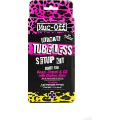 Muc Off Ultimate Tubeless Kit Setup Kit for Tubeless-Ready Bicycles, Road/Gravel/CX 44 mm - Includes Rim Tape, Bicycle Repair Kit, Tubeless Valves and Tyre Sealant