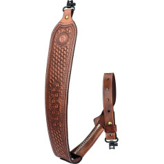 TOURBON Cowhide Padded Hunting Hunting Rifle Sling with Strap and Swivel