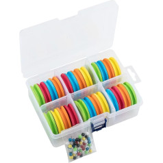 Pack of 24 Fishing Rig Winders in Tackle Box EVA Foam Holder 40 Pins for Sea Fishing Carp Fishing Coarse Rigs