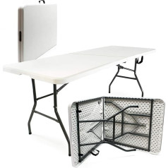 Wiltec Camping Table, Folding Party Table, Folding Table, Garden Table