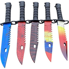 Premium CS2 Bayonet Skin M9 Bayonet Replica CS GO Knife Hunting Knife Camping Tool Bayonet 32 cm + Gift Box (Random [Not Sharp])
