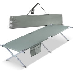STAHLWERK Camping Lounger CL-190 ST Folding Camp Bed with 150 kg Load Capacity 190 x 63 cm Camping Bed Folding Bed Folding Bed Guest Bed Folding Lounger with Transport Bag