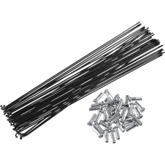 X AUTOHAUX Fahrradspeichen, Stahlspeichen, 14 g, 261 mm lang, mit Nippeln, für die meisten Fahrräder, 36 Stück