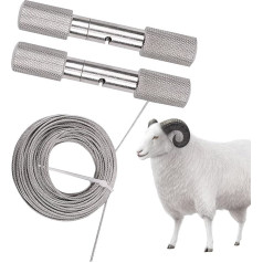 Sheep Horn Wire Saw, Stainless Steel Sheep Horn Wire Saw, Portable Goat Horn Cable Saw with Stainless Steel Wire and Handles, Dehorning Tool for Farm, Yard, Camping, Picnics, and Garden Use