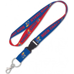 Wincraft Snack Bowl Kansas Jayhawks Premium Lanyard Keychain, Rock Chalk Jayhawk Ku Edition, 23