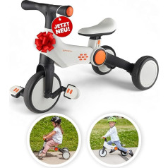 Balance bike from 1 year, tricycle baby bicycle scooter, flexible walking bike with and without pedals, robust wheels, foldable