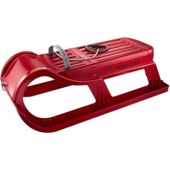 TikTakToo EKO Snowstar 80 Family Sledge 1-Seater Davoser Style Plastic Sledge with Metal Runners Red