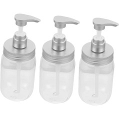 Pack of 3 Shower Bottles with Shampoo and Conditioner, Kitchen Soap Dispenser, Hand Wash Dispenser, Plastic Bottle, Portable Bottle, Shower Gel, Japan Pump Made of Plastic, Travel Bottles