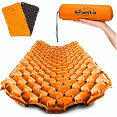 POWERLIX Camping Outdoor Air Mattress - Ultralight Inflatable Sleeping Mat, Compact and Lightweight for Outdoor, Camping, Backpacking, Hiking - Inflation Bag, Carry Bag, Repair Kit