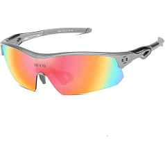 DUCO Cycling Glasses Men and Women Sports Glasses Outdoor Sunglasses for Athletes with 5 Interchangeable Lenses UV400 0020