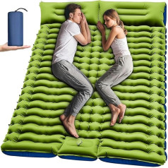 Yuzonc Double Sleeping Mat - Self Inflating 4 Inch Extra Thick for 2 Person with Pillow Built-in Foot Pump Inflatable Sleeping Mat for Backpacking Hiking Travel Tent Portable Camping Mat