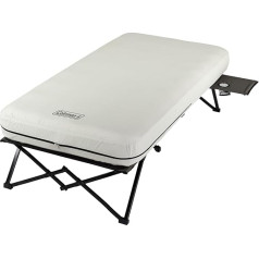 Coleman Campingbett, Luftmatratze und Pumpe | Faltbares Campingbett und Luftbett mit Beistelltischen und batteriebetriebener Pumpe