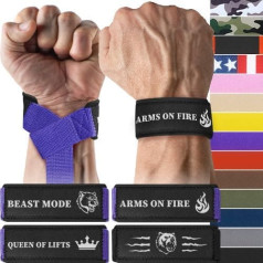 TECEUM Wrist Lifting Straps with Neoprene Padding Support – Heavy Duty Wrist Workout Straps For Men and Women – Ideal for Powerlifting, Strength Training, Bodybuilding