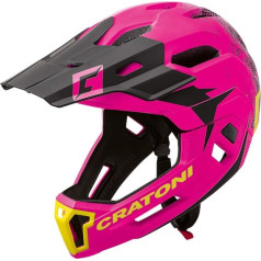 Cratoni C-Maniac 2.0 MX Bicycle Helmet Full Face Helmet Downhill Freeride Chin Bar Removable (Pink/Black, M/L (54-58 cm)