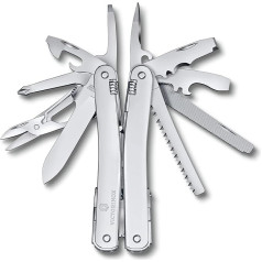 VICTORINOX Swiss Tool Spirit MX, 24 Functions, Multitool with Pliers, Screwdriver, Can Opener, Nylon Belt Bag, Silver